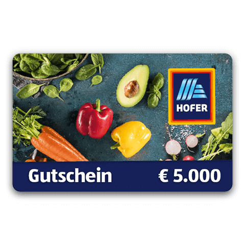 HOFER Jahres&shy;einkauf im Wert von € 5.000